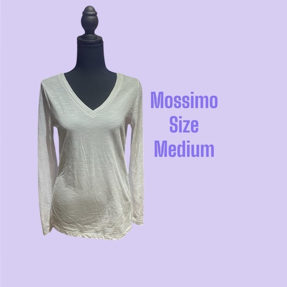 MOSSIMO SIZE MEDIUM LONG SLEEVE TANK IN CREAM GENTLY WORN - Picture 1 of 3
